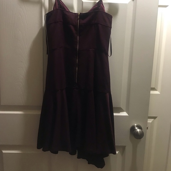 Burgundy dress asymmetrical - Picture 3 of 3
